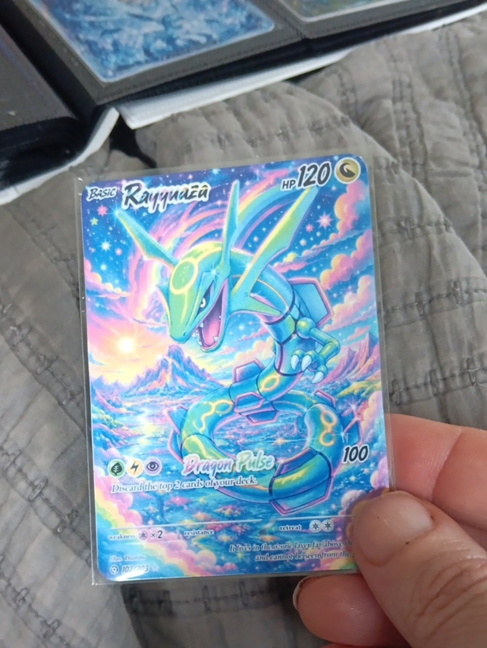 Rayquaza Full-Art Dragon Pulse Pokémon Card - Blue/Green Holo
